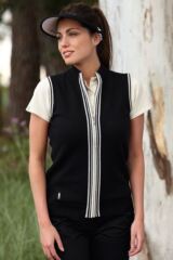 Ladies' Glenmuir Orla Supersoft Cotton Gilet with Contrast Stripes In 3 Colours