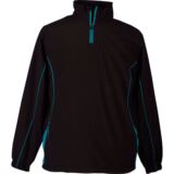 Mens Rogart Long Sleeve Stretch Golf Windshirt In 3 Colours Black/Kingfisher S