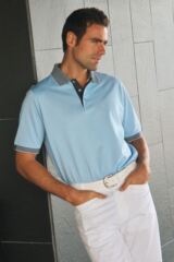 Mens Patterned Combed Cotton Polo Golf Shirt Sotogrande In 6 Colours
