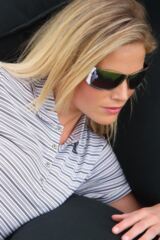Ladies Striped Bamboo Shaped Fit Golf Shirt Stephanie In 3 Colours