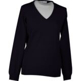 Ladies Tabitha Lightweight Merino Wool V Neck Golf Sweater In 13 Colours Black XS