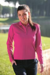 Ladies Tess Shaped Fit Cotton Long Sleeve Golf Shirt In 6 Colours