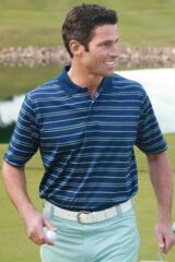 Mens Contrast Striped Polo Cotton Tralee Golf Shirt In 3 Colours