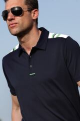 Glenmuir Westray Quick Dry UV Performance Golf Shirt with Stripe Shoulder Panels