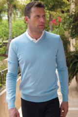 Glenmuir Wilkie 100% Extrafine Merino Wool V Neck Golf Sweater