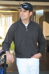 Mens Zip Neck Supersoft Cotton Woburn Sweater In 6 Colours