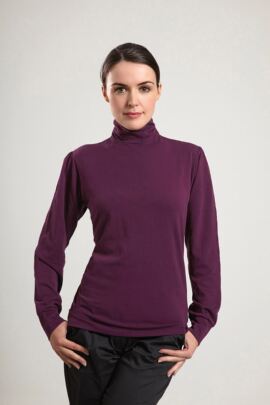 Glenmuir Ladies Long Sleeve Mock Button Neck Golf Shirt