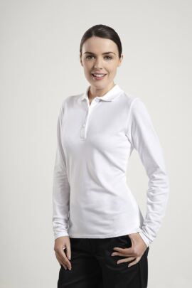 Glenmuir Ladies Long Sleeve Cotton Pique Polo Shirt