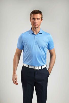 Glenmuir Mens Performance Tailored Fit Plain Golf Polo Shirt