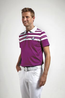 Glenmuir Ryder Cup 2014 Fanwear Ochil 100% Mercerised Cotton Polo Shirt with Contrast Collar and Shoulder Stripes