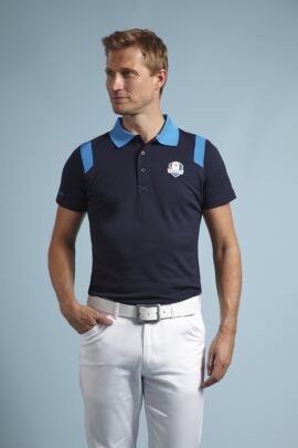 Glenmuir Ryder Cup 2014 Fanwear Strathearn Performance Polo Shirt with Contrast Collar and Shoulder Panels