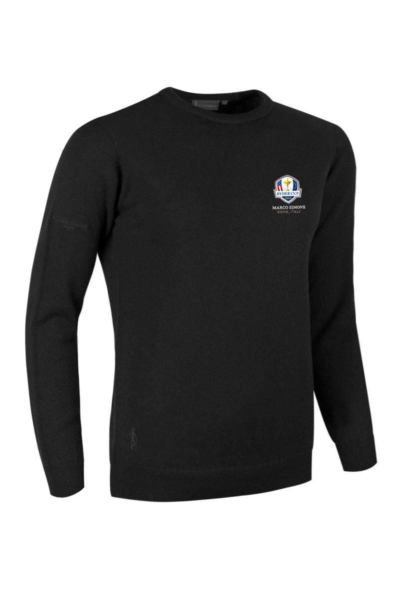 Official Ryder Cup 2025 Ladies Crew Neck Lambswool Golf Sweater Black M