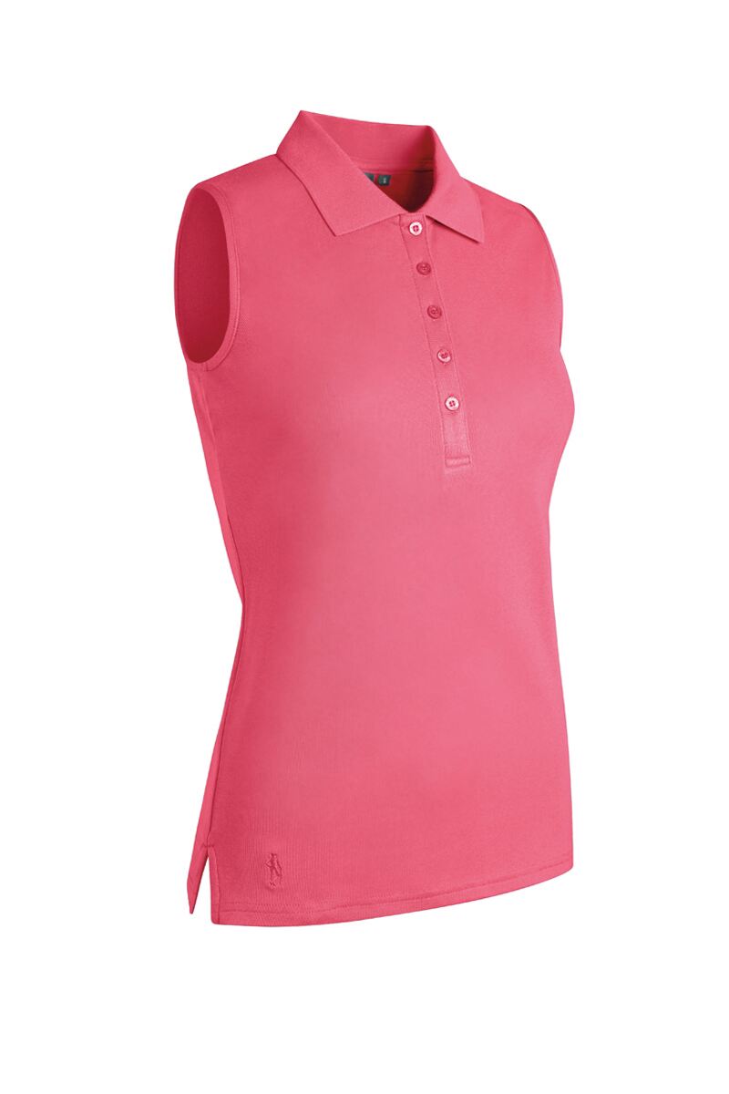 Ladies Sleeveless Performance Pique Golf Polo Shirt Sale Sorbet S