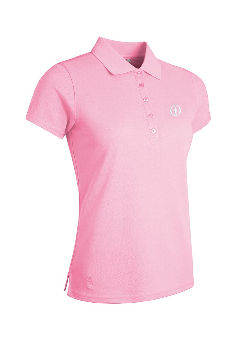 The Open Ladies Performance Pique Golf Polo Shirt Candy M