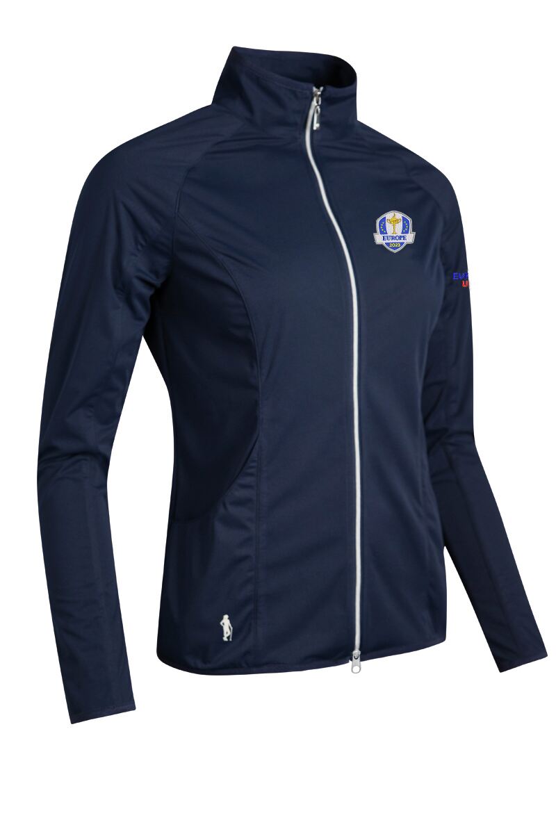 Official Ryder Cup 2023 Winners Ladies Zip Front Water Repellent Golf Jacket Navy XL
