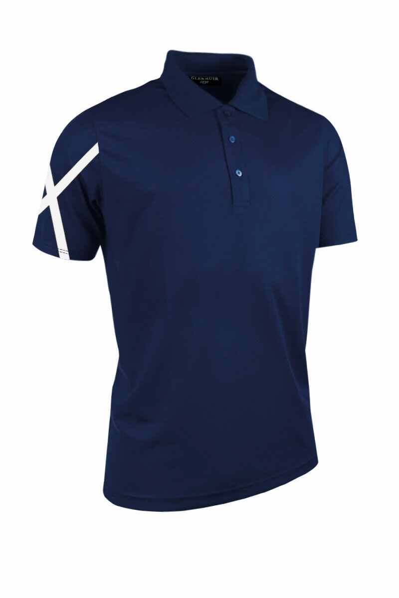 Mens Saltire Performance Pique Golf Polo Shirt Navy XXL
