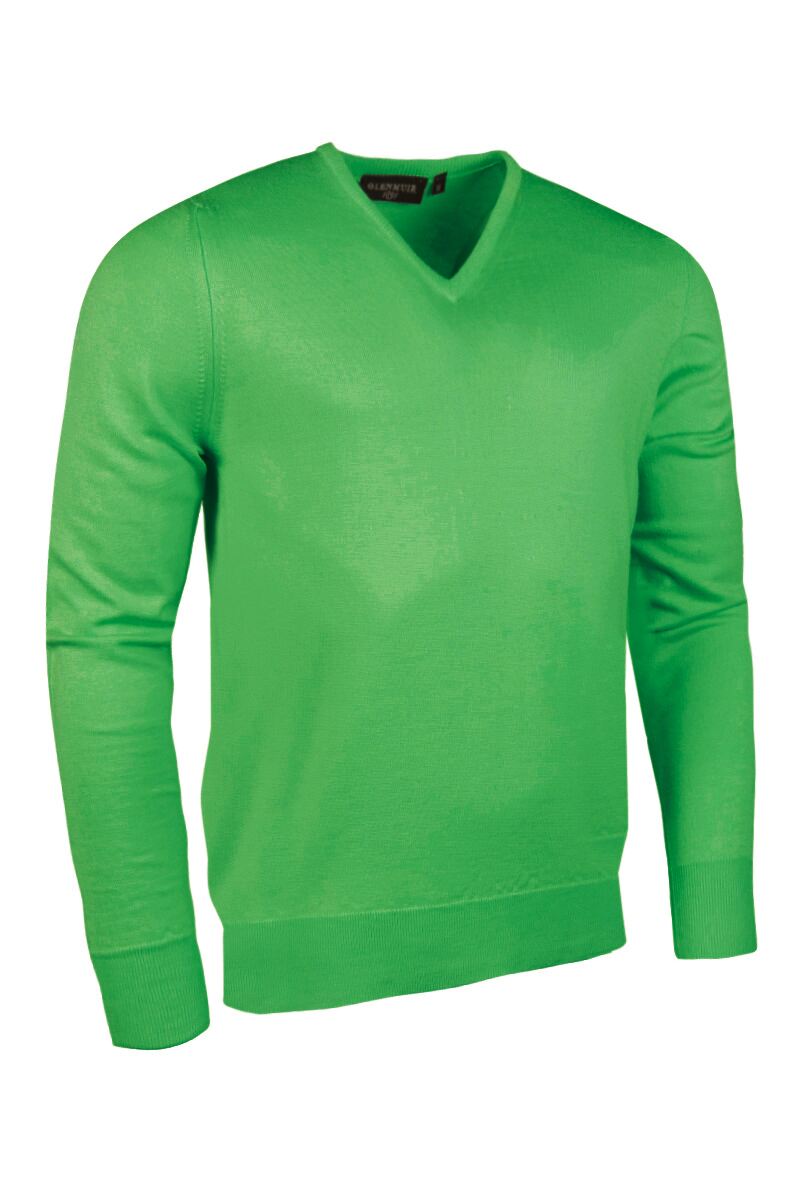 Mens V Neck Merino Wool Golf Sweater Sale Spring Green S