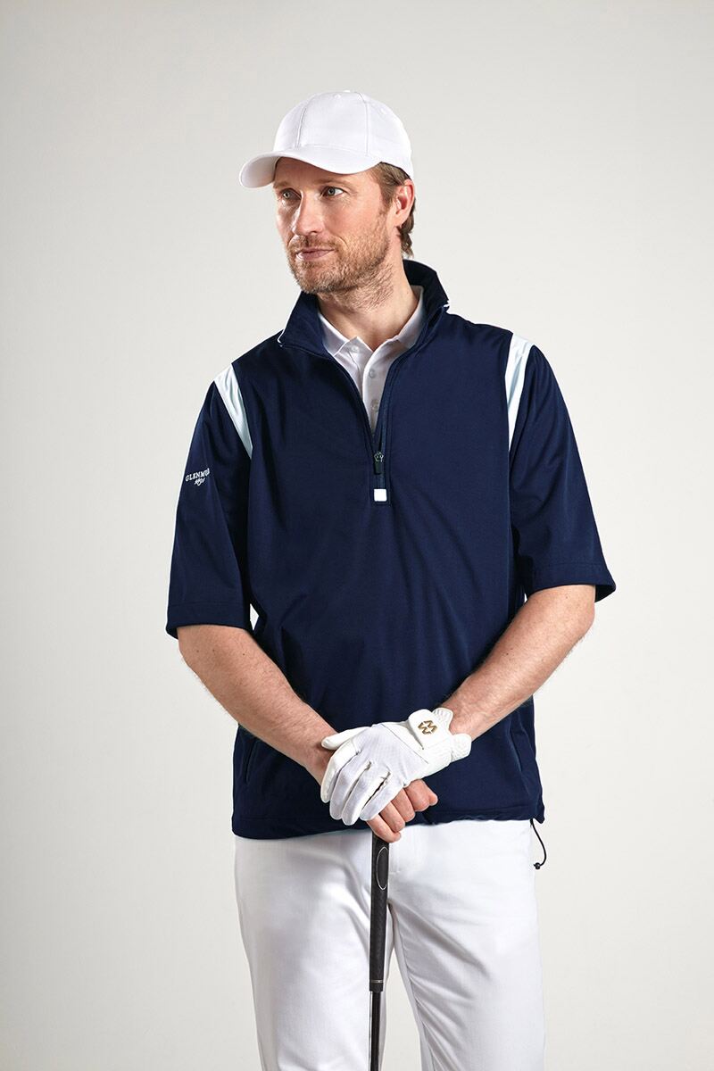 Glenmuir Mens Zip Neck Half Sleeve Panel Golf Windshirt