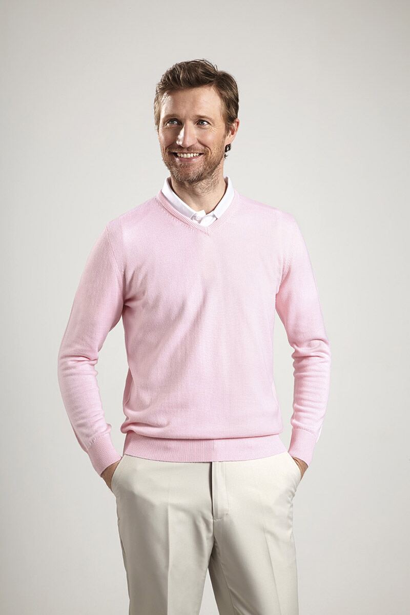 Glenmuir Mens V Neck Merino Wool Golf Sweater