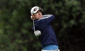 A number of golfers wore blue golf clothing in the Waste Management Phoenix Open.
