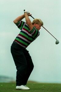 John Daly wore garish golf trousers on the first day of The Open