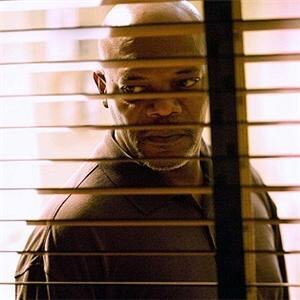 Samuel L Jackson wore a pale blue performance golf shirt on the day