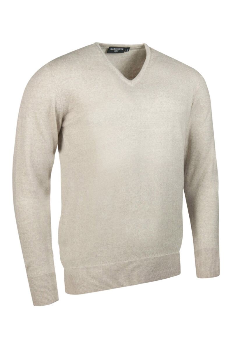 Glenmuir Mens V Neck Merino Wool Golf Sweater