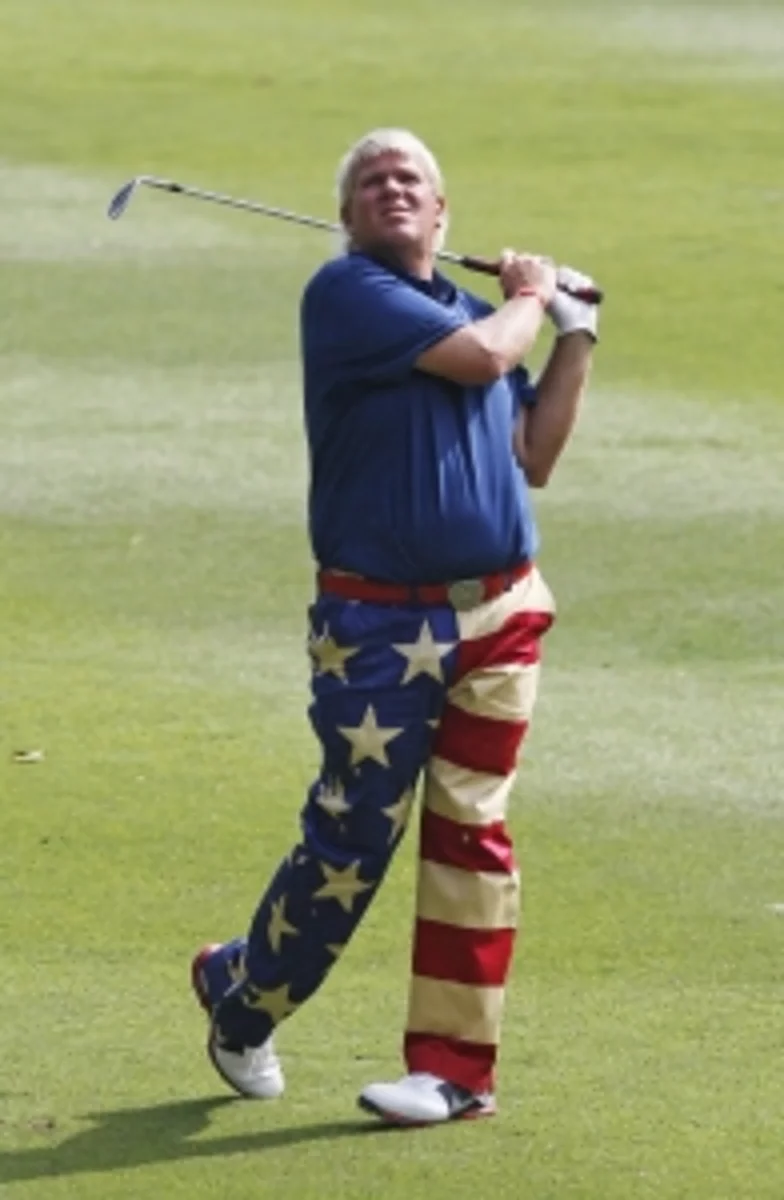 Patriotic golf trousers for Daly