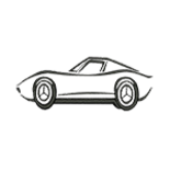 Sports Car Outline Black