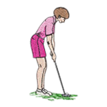 Lady Golfer Putting