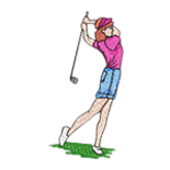 Lady Golfer Red Hair