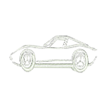 Sports Car Outline White