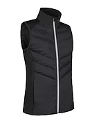 s.ALASKA Diagonal Bonded Quilted Thermal Golf Gilet - Black/Silver