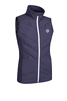 s.THE OPEN ALASKA The Open Diagonal Bonded Quilted Thermal Golf Gilet - Midnight Plum/White