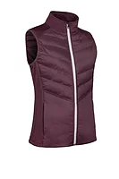 s.ALASKA SALE Diagonal Bonded Quilted Thermal Golf Gilet Sale - Mulberry/Silver