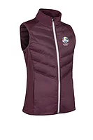 s.RYDER CUP ALASKA Ryder Cup Diagonal Bonded Quilted Thermal Golf Gilet - Mulberry/Silver