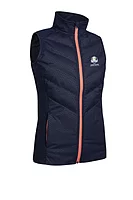 s.RYDER CUP ALASKA Ryder Cup Diagonal Bonded Quilted Thermal Golf Gilet - Navy/Coral Shell Print