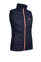 s.THE OPEN ALASKA The Open Diagonal Bonded Quilted Thermal Golf Gilet - Navy/Coral Shell Print