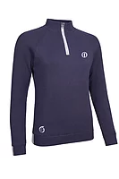s.THE OPEN ALPINE The Open Quarter Zip Rib Sleeve Lined Golf Sweater - Midnight Plum/White