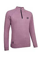 s.THE OPEN ALPINE The Open Quarter Zip Rib Sleeve Lined Golf Sweater - Pink Haze/Black