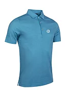 g.THE OPEN ALYTH The Open Micro Tee Print Mercerised Cotton Golf Shirt - White/Lagoon