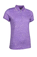 g.AMELIA SALE Quarter Zip Print Performance Golf Shirt Sale - Amethyst/White