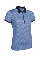 g.THE OPEN AMELIA The Open Quarter Zip Printed Performance Golf Shirt - Tahiti/Navy Mosaic/Silver