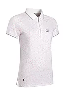 g.THE OPEN AMELIA The Open Quarter Zip Printed Performance Golf Shirt - White/Candy