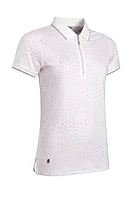 g.AMELIA Quarter Zip Printed Performance Golf Shirt - White/Candy