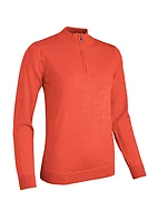 g.AMIRA Quarter Zip Merino Lightweight Golf Sweater - Apricot