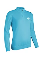 g.THE OPEN AMIRA The Open Quarter Zip Merino Lightweight Golf Sweater - Aqua