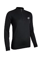 g.THE OPEN AMIRA The Open Quarter Zip Merino Lightweight Golf Sweater - Black
