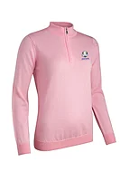 g.RYDER CUP AMIRA Ryder Cup Quarter Zip Merino Lightweight Golf Sweater - Candy