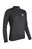 g.RYDER CUP AMIRA Ryder Cup Quarter Zip Merino Lightweight Golf Sweater - Charcoal Marl